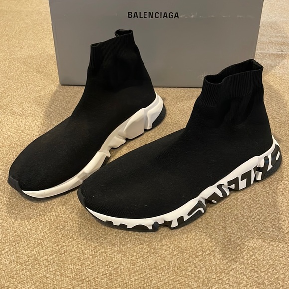 Balenciaga Other - Balenciaga Speed LT Graffiti Men Black/White US10/EU43